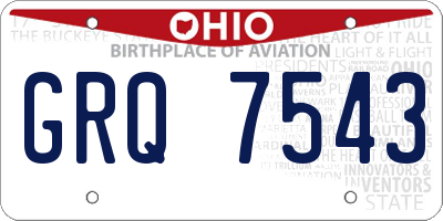 OH license plate GRQ7543