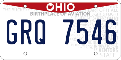 OH license plate GRQ7546