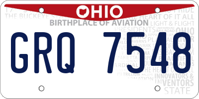 OH license plate GRQ7548