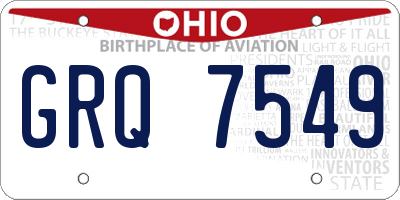 OH license plate GRQ7549