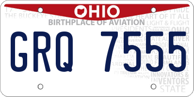 OH license plate GRQ7555