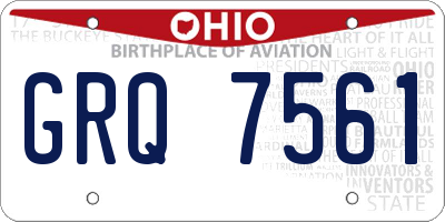 OH license plate GRQ7561