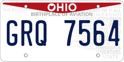 OH license plate GRQ7564