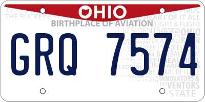 OH license plate GRQ7574