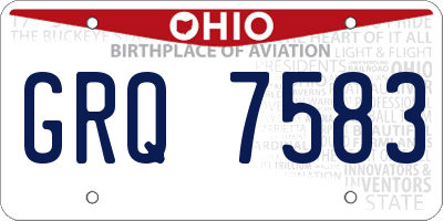 OH license plate GRQ7583