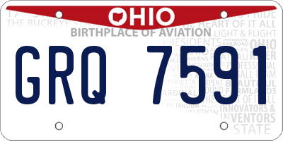 OH license plate GRQ7591