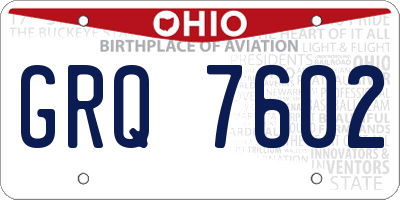 OH license plate GRQ7602