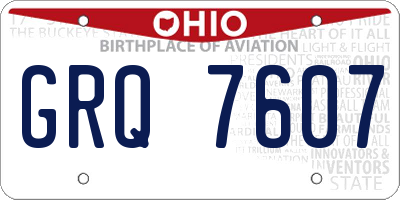 OH license plate GRQ7607