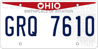 OH license plate GRQ7610