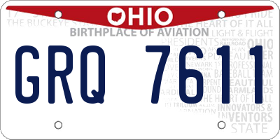 OH license plate GRQ7611