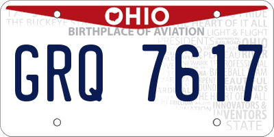OH license plate GRQ7617