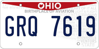 OH license plate GRQ7619