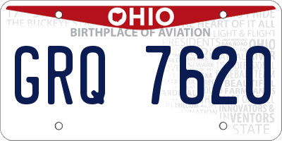 OH license plate GRQ7620
