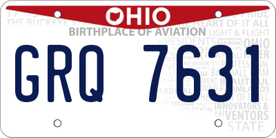 OH license plate GRQ7631