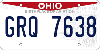 OH license plate GRQ7638