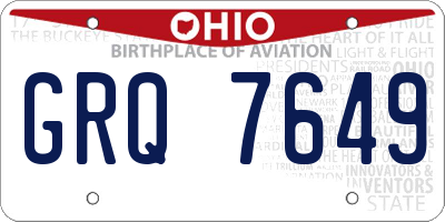 OH license plate GRQ7649