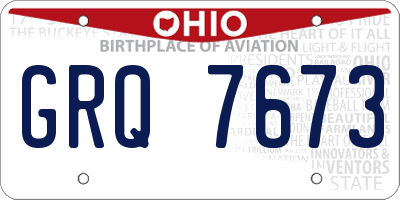 OH license plate GRQ7673