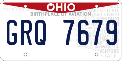 OH license plate GRQ7679