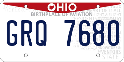 OH license plate GRQ7680