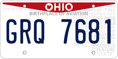 OH license plate GRQ7681