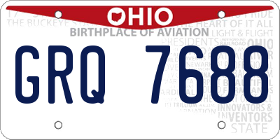 OH license plate GRQ7688