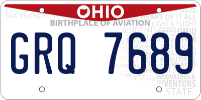 OH license plate GRQ7689