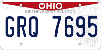 OH license plate GRQ7695