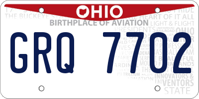 OH license plate GRQ7702