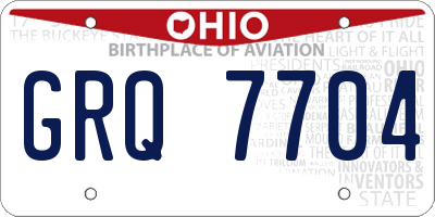 OH license plate GRQ7704