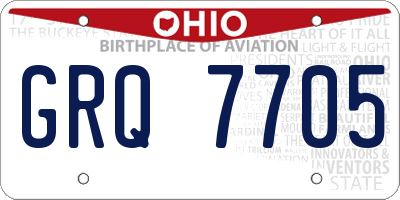 OH license plate GRQ7705