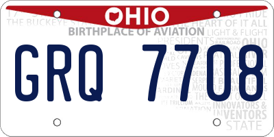 OH license plate GRQ7708