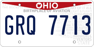 OH license plate GRQ7713