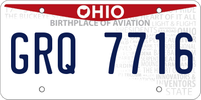 OH license plate GRQ7716