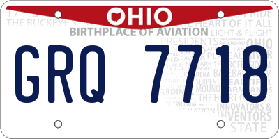 OH license plate GRQ7718