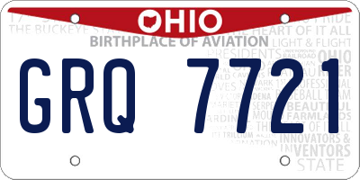 OH license plate GRQ7721
