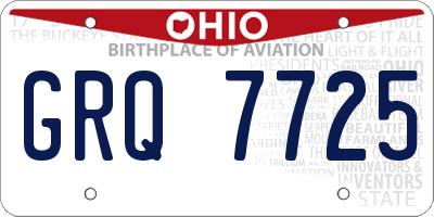 OH license plate GRQ7725