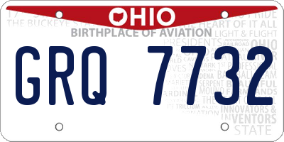OH license plate GRQ7732