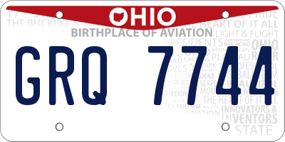 OH license plate GRQ7744