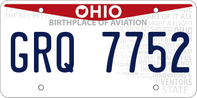 OH license plate GRQ7752