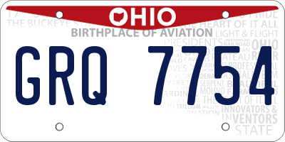 OH license plate GRQ7754
