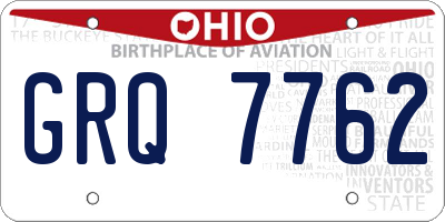 OH license plate GRQ7762