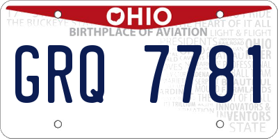 OH license plate GRQ7781