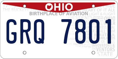 OH license plate GRQ7801
