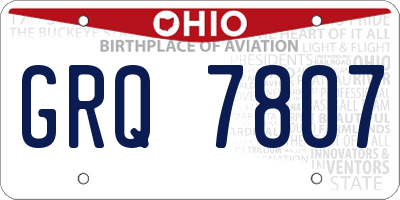 OH license plate GRQ7807