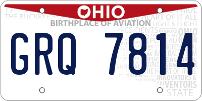 OH license plate GRQ7814