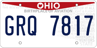 OH license plate GRQ7817