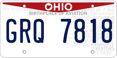 OH license plate GRQ7818