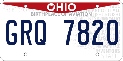 OH license plate GRQ7820