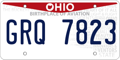OH license plate GRQ7823