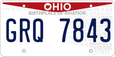 OH license plate GRQ7843